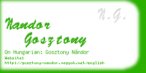 nandor gosztony business card