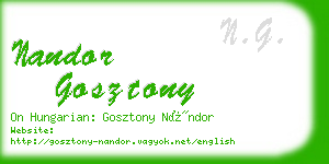 nandor gosztony business card